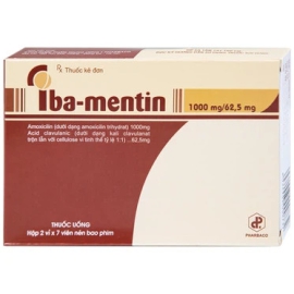 Thuốc Iba-Mentin 1000mg/62.5mg Pharbaco điều trị nhiễm khuẩn (2 vỉ x 7 viên)