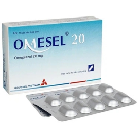 Thuốc Omesel 20mg Roussel điều trị loét dạ dày, ợ chua (3 vỉ x 10 viên)
