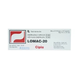 Thuốc Lomac-20mg Cipla điều trị viêm loét dạ dày, tá tràng (10 vỉ x 10 viên)