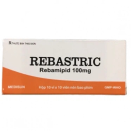 Thuốc Rebastric 100mg Medisun điều trị loét, viêm dạ dày (10 vỉ x 10 viên)