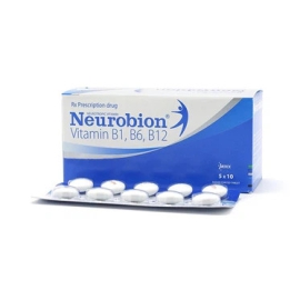 Thuốc Neurobion Merck màu xanh điều trị rối loạn thần kinh ngoại vi (5 vỉ x 10 viên)
