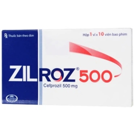 Thuốc Zilroz 500 Glomed điều trị nhiễm khuẩn đường hô hấp (10 viên)