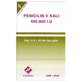 Thuốc Penicilin V Kali 400.000 I.U Vidipha điều trị nhiễm khuẩn (10 vỉ x 10 viên)