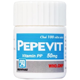 Thuốc Pepevit 50mg Nadyphar điều trị bệnh pellagra (100 viên)