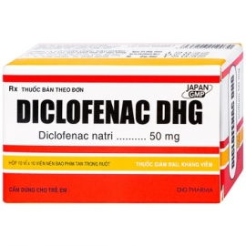 Thuốc Diclofenac 50mg DHG điều trị viêm xương khớp (10 vỉ x 10 viên)
