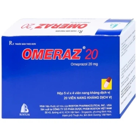Thuốc Omeraz 20 Boston điều trị viêm loét, trào ngược dạ dày (5 vỉ x 4 viên)