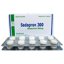 Thuốc Sadapron 300mg Remedica điều trị tăng acid uric máu (3 vỉ x 10 viên)