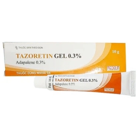 Thuốc Tazoretin Gel 0.3% Medisun trị mụn nhọt, mụn trứng cá (Tuýp 10g)