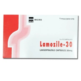 Thuốc Lamozile 30mg Micro điều trị loét tá tràng, loét dạ dày (3 vỉ x 10 viên)