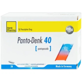 Thuốc Panto-Denk 40mg điều trị loét tá tràng, dạ dày (2 vỉ x 14 viên)