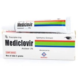 Thuốc mỡ Mediclovir 3% Medipharco điều trị viêm giác mạc (5g)