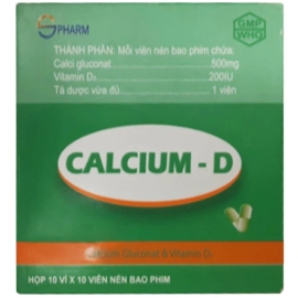 Viên uống Calcium - D S.Pharm giúp bổ sung canxi (100 viên)