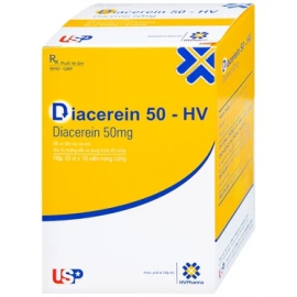 Thuốc Diacerein 50mg - HV USP điều trị bệnh thoái hóa khớp (10 vỉ x 10 viên)