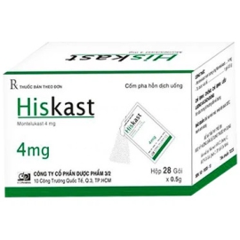 Thuốc Hiskast 4mg Dược 3-2 điều trị hen phế quản mạn tính (0,5g x 28 gói)