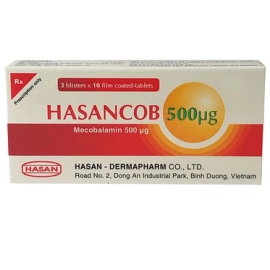 Thuốc Hasancob 500µg Hasan điều trị thiếu máu (3 vỉ x 10 viên)