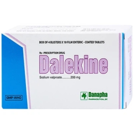 Thuốc Dalekine 200mg Danapha điều trị bệnh động kinh (4 vỉ x 10 viên)