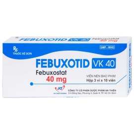 Thuốc Febuxotid 40mg VK40 An Thiên điều trị tăng acid uric máu (3 vỉ x 10 viên)