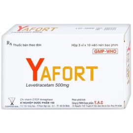 Thuốc Yafort 500mg Cophavina điều trị động kinh, co giật (3 vỉ x 10 viên)