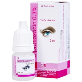 Thuốc nhỏ mắt, tai Ciprofloxacin 0.3% Dược 3-2 điều trị viêm kết mạc (Chai 5ml)