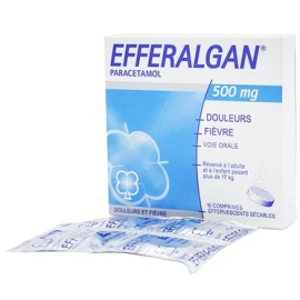 Viên sủi Efferalgan 500mg hỗ trợ giảm đau, hạ sốt (4 vỉ x 4 viên)