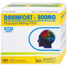 Thuốc Davinfort 800mg/10ml Hataphar điều trị chứng chóng mặt (20 ống x 10ml)