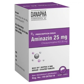 Thuốc Aminazin 25mg Danapha hỗ trợ điều trị các thể tâm thần phân liệt (500 viên)