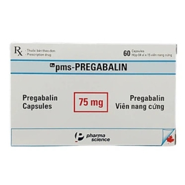 Thuốc pms-Pregabalin 75mg Pharmascience điều trị động kinh (4 vỉ x 15 viên)