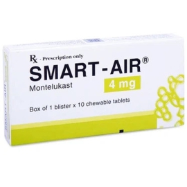 Thuốc Smart-Air 4mg Recalcine điều trị hen phế quản, viêm mũi dị ứng (1 vỉ x 10 viên)