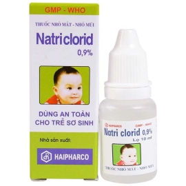 Thuốc nhỏ mắt, mũi Natri Clorid 0.9% Haipharco giảm triệu chứng nghẹt mũi, sổ mũi, khô mắt (10ml)
