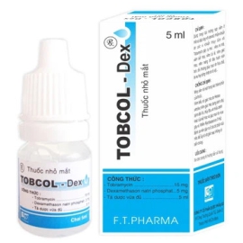 Thuốc nhỏ mắt Tobcol-Dex Dược 3-2 điều trị viêm mắt, nhiễm khuẩn mắt (5ml)