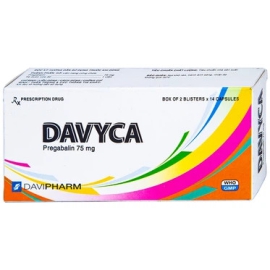Thuốc Davyca 75mg Đạt Vi Phú điều trị rối loạn lo âu, chống động kinh (28 viên)