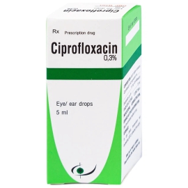 Thuốc nhỏ mắt, nhỏ tai Ciprofloxacin 0.3% Bidiphar điều trị nhiễm khuẩn mắt, tai (5ml)