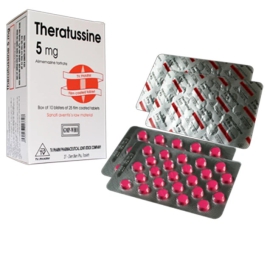 Thuốc Theratussin 5mg TV Pharm điều trị dị ứng, mày đay (10 vỉ x 25 viên)