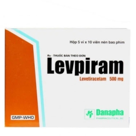 Thuốc Levpiram 500mg Danapha điều trị động kinh khởi phát cục bộ (5 vỉ x 10 viên)