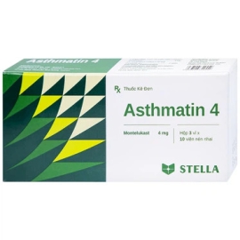 Thuốc Asthmatin 4mg Stella phòng và điều trị hen suyễn (3 vỉ x 10 viên)