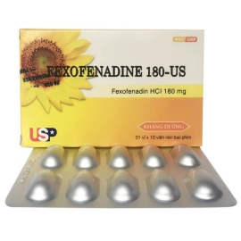 Thuốc Fexofenadine 180 USP giảm dị ứng, ngứa, mề đay (10 viên)