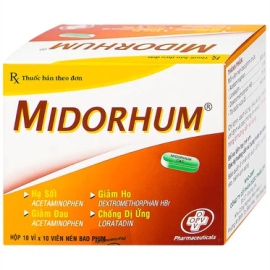 Thuốc Midorhum OPV điều trị các triệu chứng cảm cúm. (10 vỉ x 10 viên)