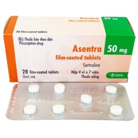 Thuốc Asentra 50mg KRKA chỉ định điều trị trầm cảm (4 vỉ x 7 viên)
