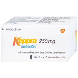 Thuốc Keppra 250mg GSK điều trị các cơn động kinh (3 vỉ x 10 viên)