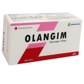 Thuốc Olangim 10mg Agimexpharm điều trị tâm thần phân liệt (5 vỉ x 10 viên)