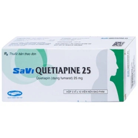 Thuốc Savi Quetiapine 25mg điều trị tâm thần phân liệt (3 vỉ x 10 viên)