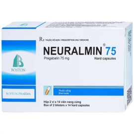 Thuốc Neuralmin 75mg Boston điều trị đau thần kinh, động kinh (2 vỉ x 14 viên)