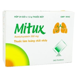 Thuốc Mitux 200mg DHG làm loãng chất nhầy đường hô hấp (24 gói)