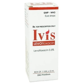 Thuốc tra mắt Ivis 0.5% DHG điều trị nhiễm khuẩn ở mắt (5ml)