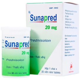 Thuốc Sunapred 20mg Donaipharm chống viêm khớp dạng thấp, lupus ban đỏ (30 viên)
