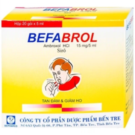 Thuốc Befabrol 15mg Bepharco hỗ trợ tiêu nhầy bệnh đường hô hấp (20 gói x 5ml)