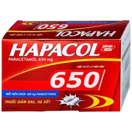 Thuốc Hapacol 650 hỗ trợ giảm đau, hạ sốt (10 vỉ x 5 viên)