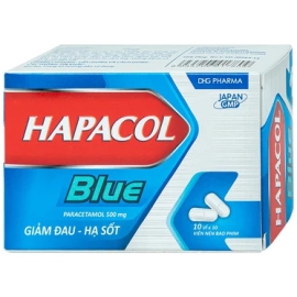 Thuốc Hapacol Blue 500mg DHG giảm đau nhức do cảm cúm (10 vỉ x 10 viên)