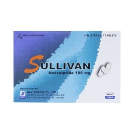 Thuốc Sullivan 100mg Đạt Vi Phú điều trị tâm thần phân liệt cấp, mạn tính (28 viên)