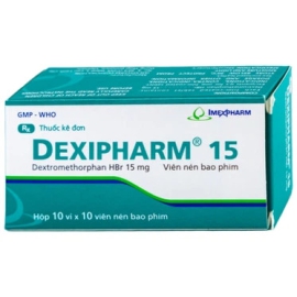 Thuốc Dexipharm 15mg Imexpharm điều trị triệu chứng ho do họng và phế quản bị kích thích (100 viên)